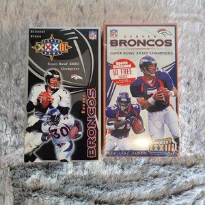 Denver Broncos Superbowl 32 & 33 Champs VHS lot of 2 John Elway NFL Football NWT